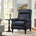 Fauteuil inclinable en cuir véritable à dossier réglable avec accoudoirs confortables pour salon