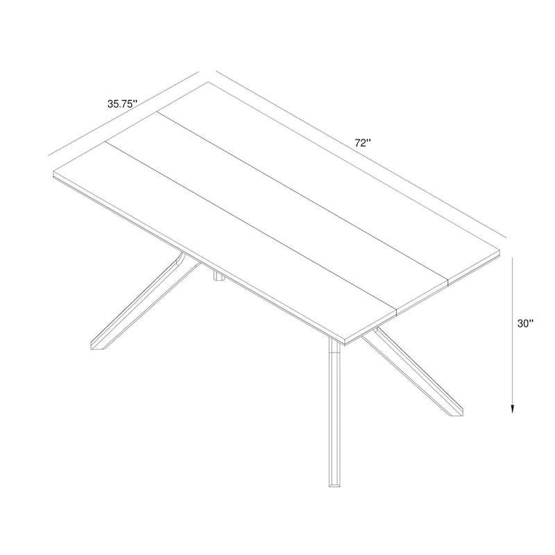 Table à manger rectangulaire avec pieds croisés - 72