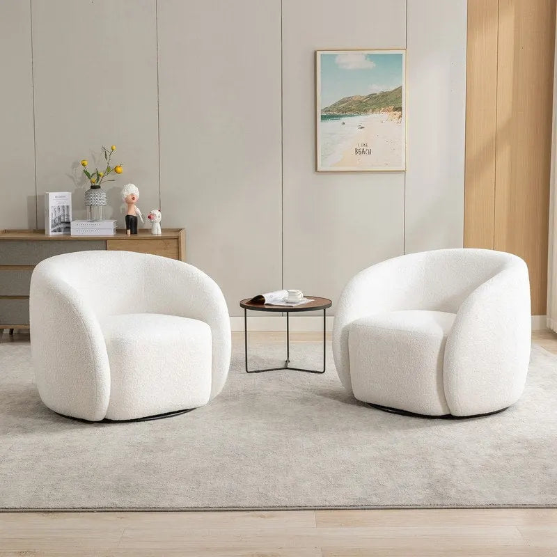 Lot de 2 fauteuils d'appoint pivotants à 360° SEYNAR Modern Glam Rembourrés