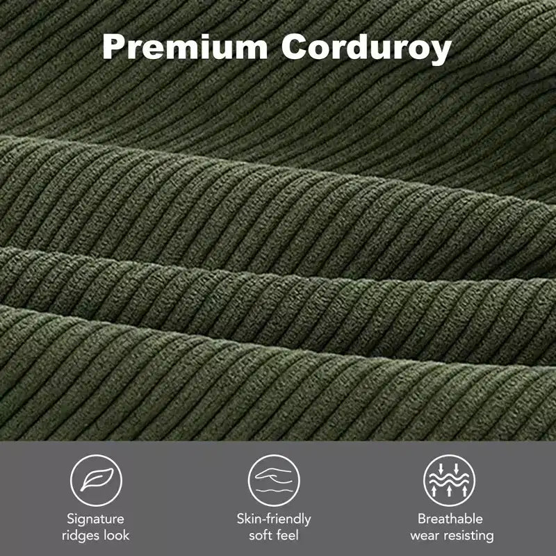 Canapé deux places Mid-Century Modern en velours côtelé de 68 po avec coussin à ressorts